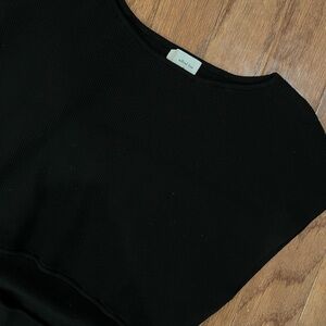 Black Ribbed Wilfred Free Knit Cut Out Mini Dress